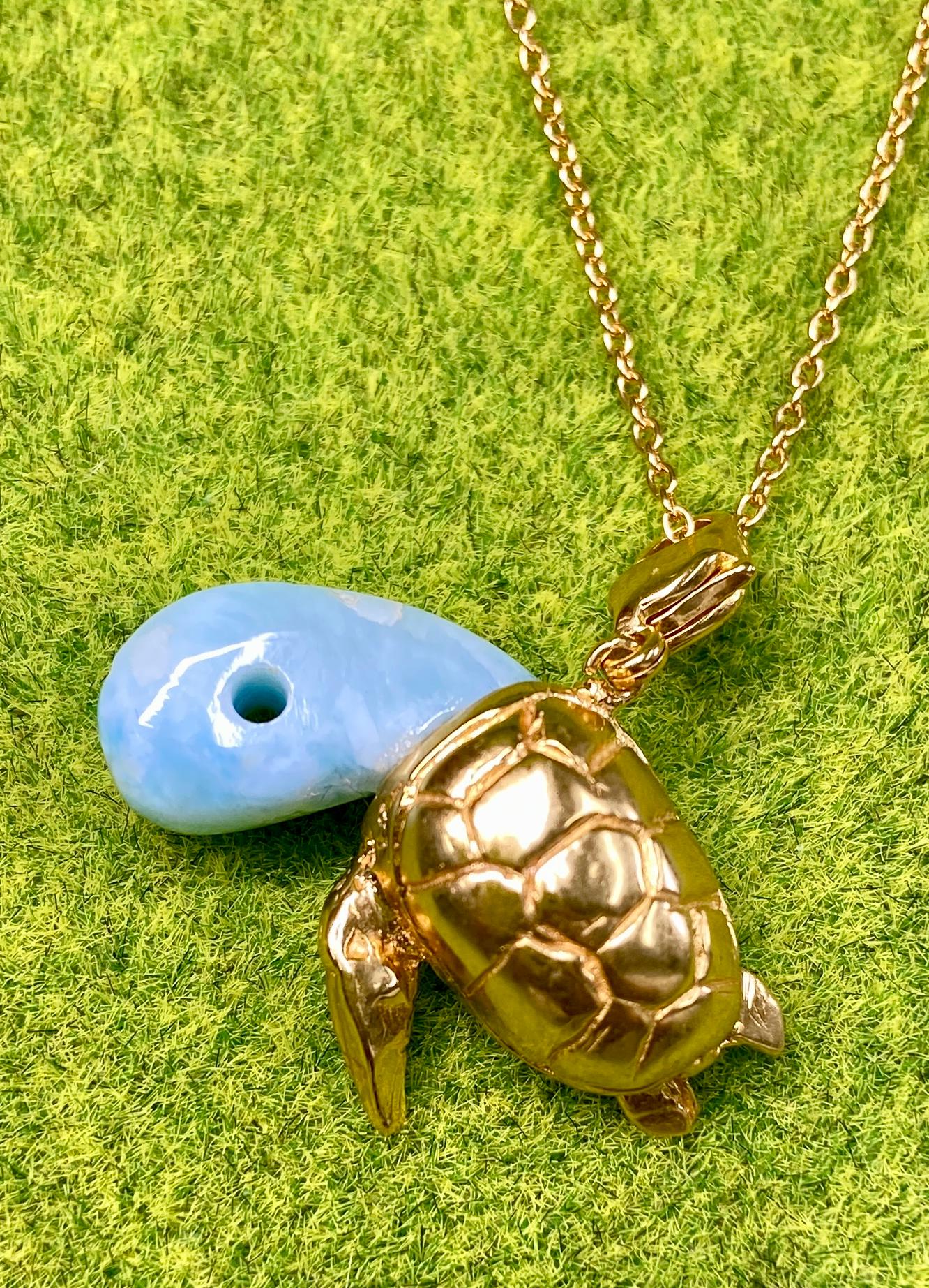 ラリマー海亀チャーム    K18メッキ仕様